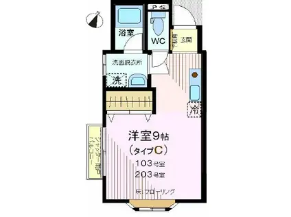 CASA葵(ワンルーム/1階)の間取り写真