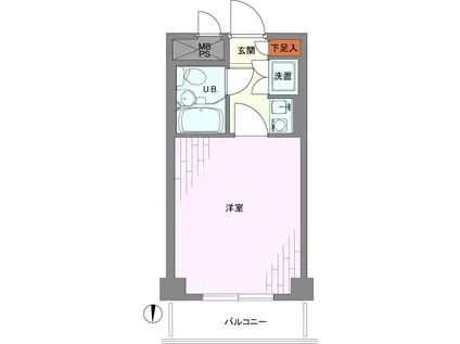 ライオンズマンション代々木第2(ワンルーム/6階)の間取り写真