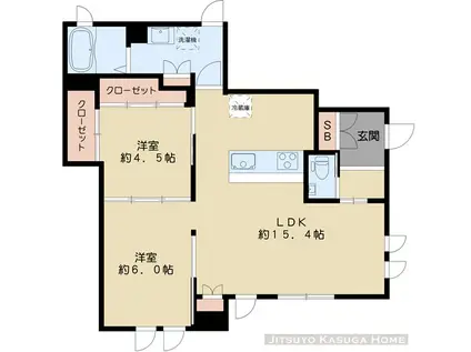 えの木の杜ガーデンコート N(2LDK/1階)の間取り写真