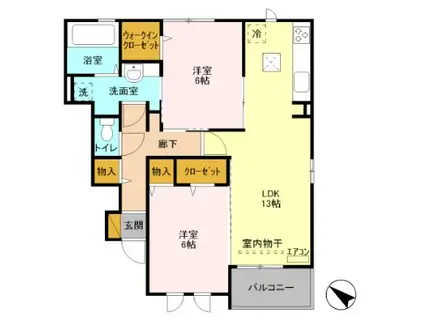 コージーハウスA(2LDK/1階)の間取り写真