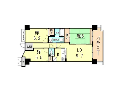グレーシィ須磨アルテピア3番街1期棟(3LDK/9階)の間取り写真