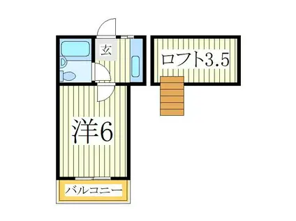 柏セブンコーポ(1K/2階)の間取り写真