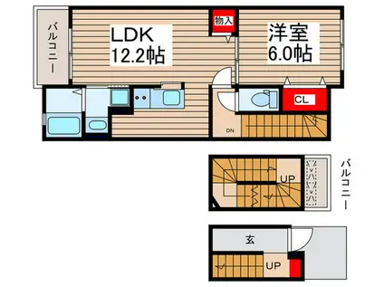 メゾン ド グラン(1LDK/3階)の間取り写真