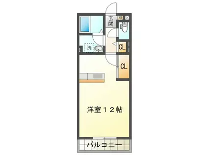 MAU MAHARO(ワンルーム/1階)の間取り写真