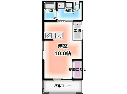 西条町コーポ(ワンルーム/3階)の間取り写真