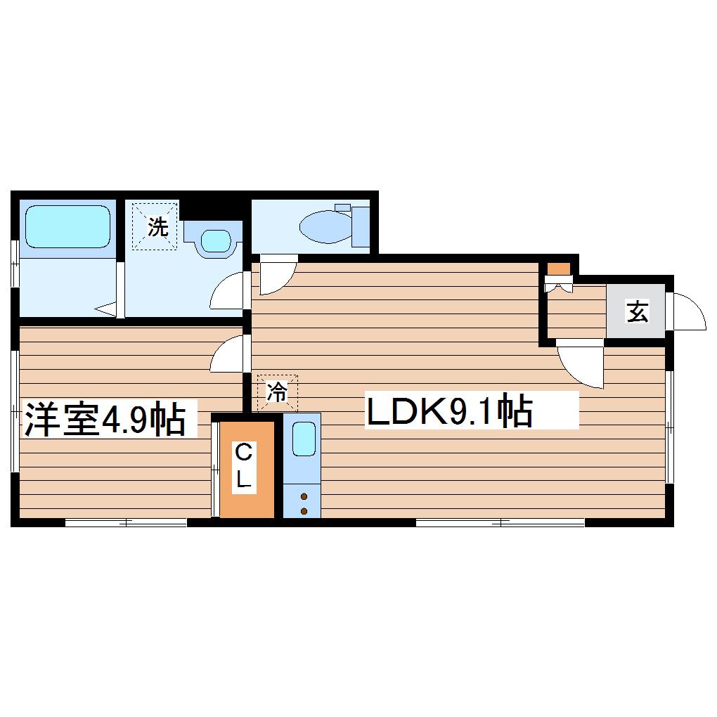 モンマルトル(1LDK/1階)の間取り写真