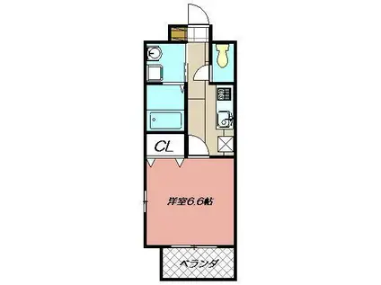 MDIミルファルコ下曽根駅前(1K/3階)の間取り写真