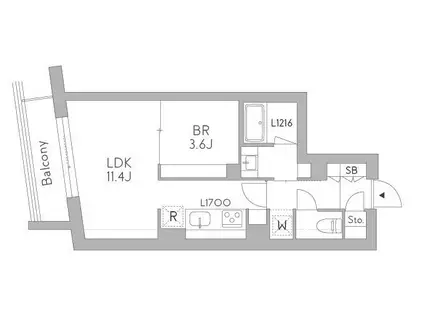 GRANDUO荻窪3(1LDK/4階)の間取り写真