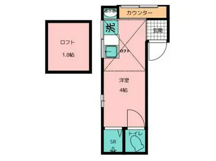 サンフレア巣鴨(ワンルーム/1階)の間取り写真