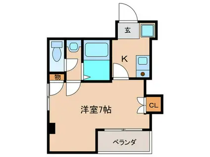 カサ・ビエント大手前(1K/4階)の間取り写真