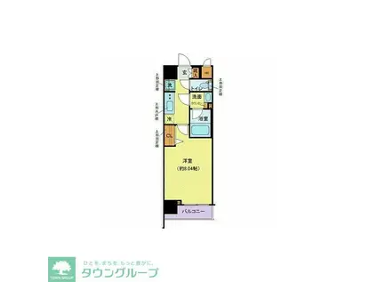 ディアレイシャス高井戸(1K/4階)の間取り写真