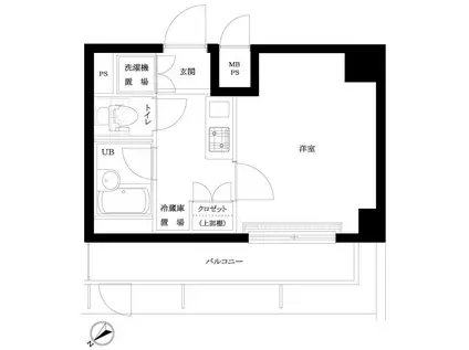 ルーブル蒲田南参番館(1K/6階)の間取り写真