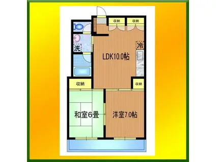 コートリジェール(2LDK/4階)の間取り写真