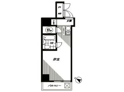 ライオンズマンション九段第二(ワンルーム/5階)の間取り写真