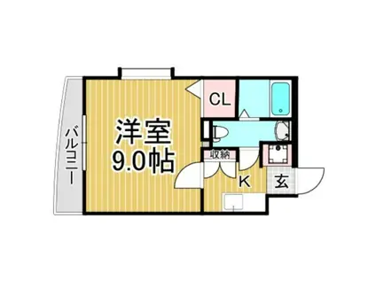 セルブ春日原(1K/4階)の間取り写真