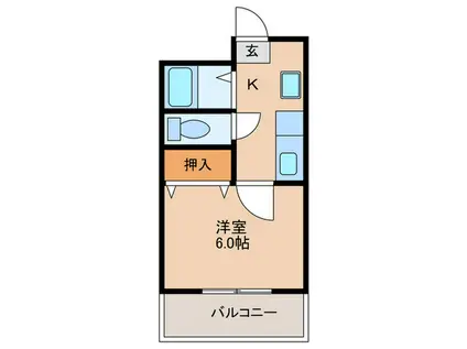 紫原山元マンション(1K/4階)の間取り写真
