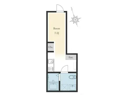 CIANEST(ワンルーム/3階)の間取り写真