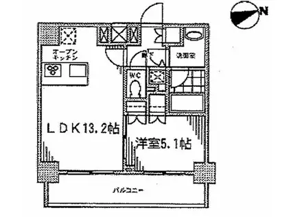 カスタリア門前仲町II(1LDK/10階)の間取り写真