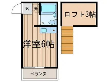 プラージュ(ワンルーム/2階)の間取り写真