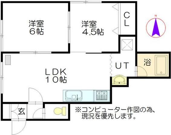 みゆきハウス(2LDK/3階)の間取り写真