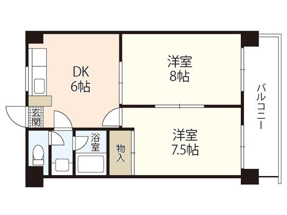 リマーカーブル己斐(2DK/2階)の間取り写真