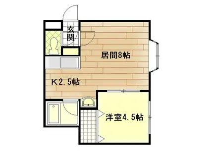 オークランドII(1LDK/1階)の間取り写真