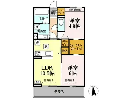GARDEN蔵(2LDK/1階)の間取り写真