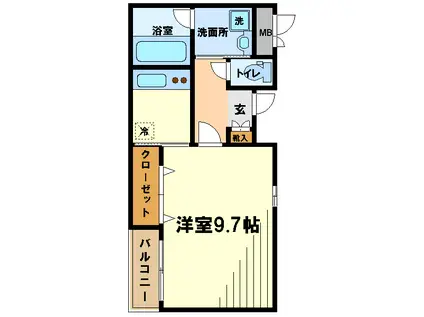 クレール布田(1K/1階)の間取り写真