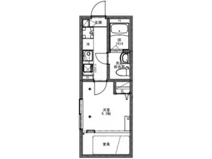ケイアイレジデンス清瀬3(1K/2階)の間取り写真