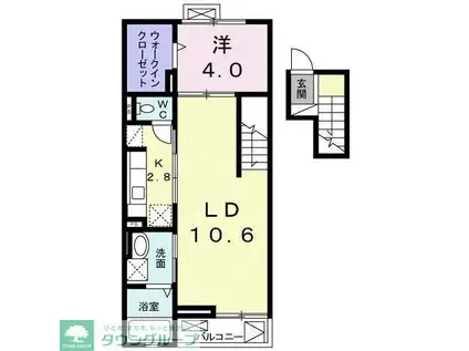 シエル・ブルー A(1LDK/4階)の間取り写真
