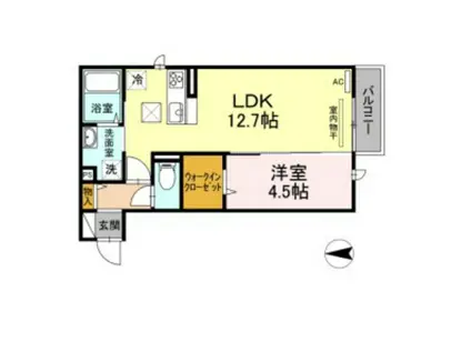 SUNNY(1LDK/1階)の間取り写真