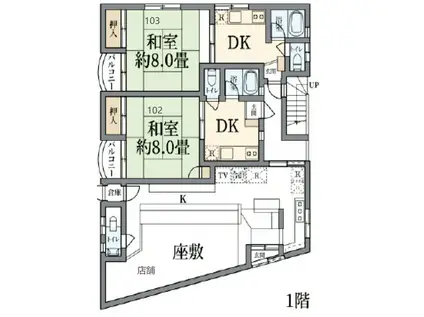 アマランス西新井(ワンルーム/1階)の間取り写真