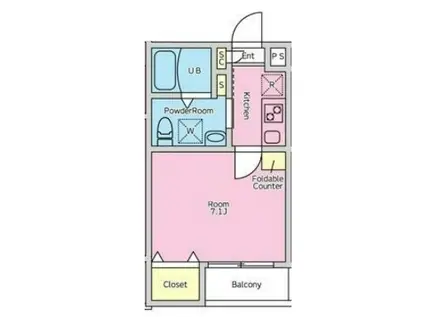 ブライツ幕張(1K/1階)の間取り写真