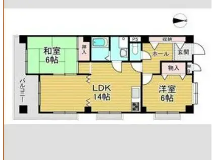 クリスタルパレス(2LDK/2階)の間取り写真