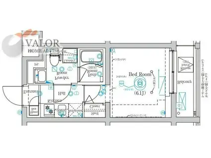 MIND 武蔵中原(1K/2階)の間取り写真