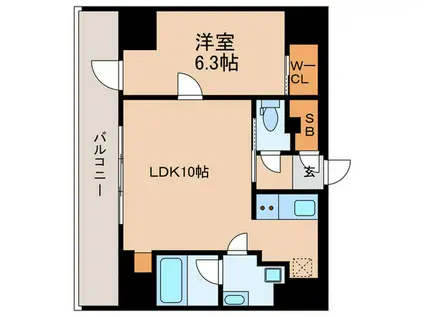VORT飯田橋レジデンス(1LDK/9階)の間取り写真