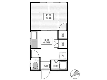 総武線 信濃町駅 駅近 ウォシュレット有 室内洗濯機有(1DK/2階)の間取り写真