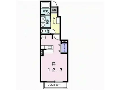 パルタウン壱番館(ワンルーム/1階)の間取り写真