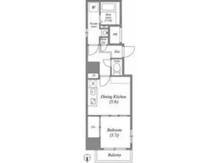 SERENITE本町REFLET(1DK/3階)の間取り写真