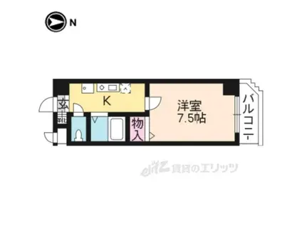 モンテリザヤ(1K/3階)の間取り写真