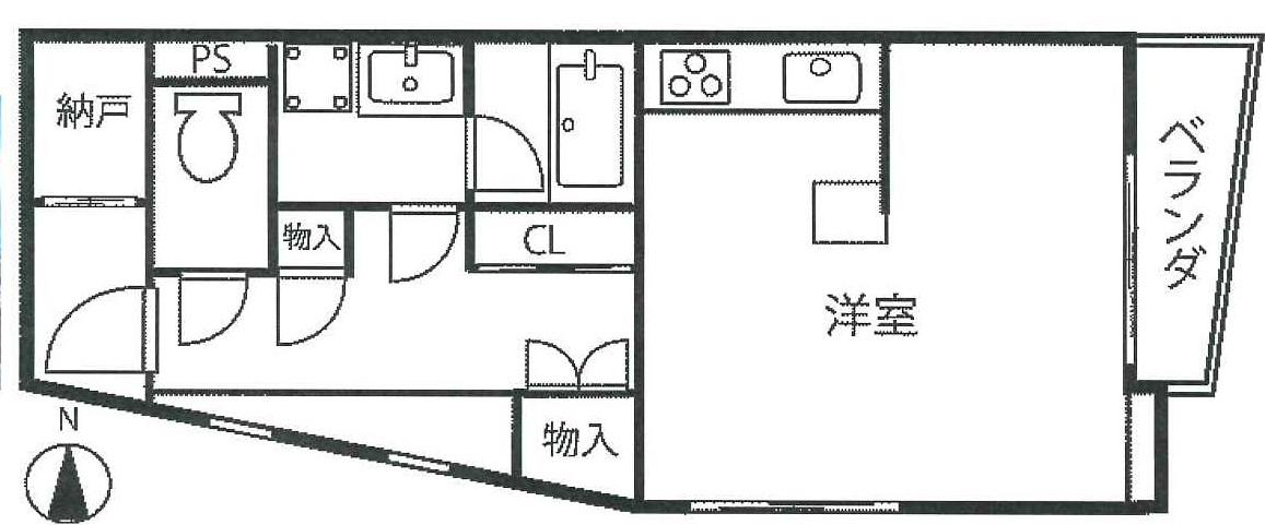 上村マンション(ワンルーム/3階)の間取り写真