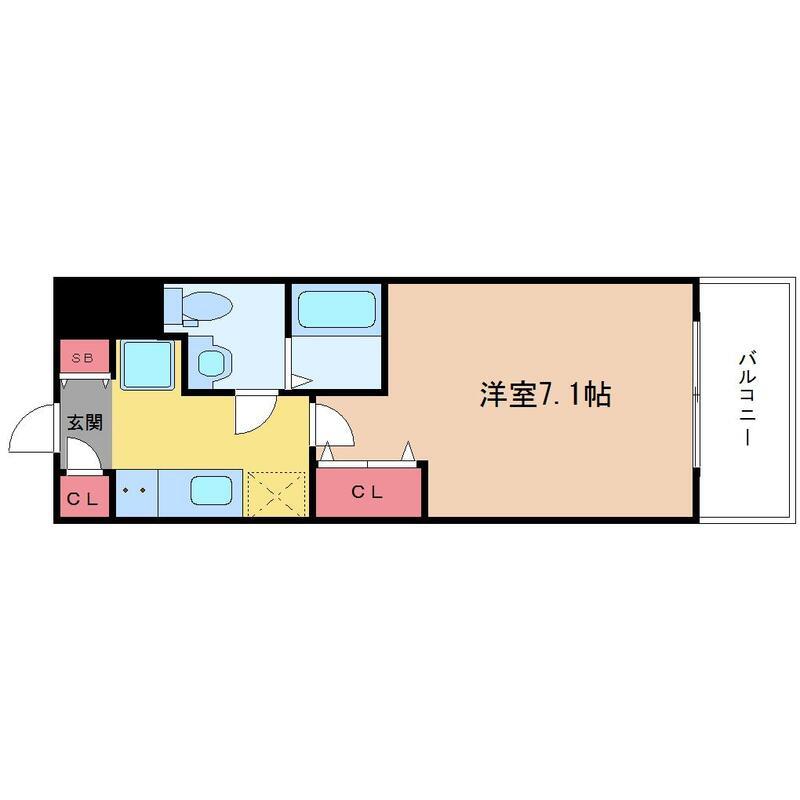 ラクラス新大阪(1K/4階)の間取り写真