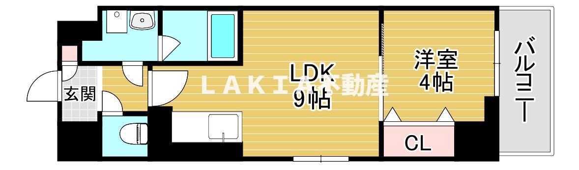 アリビオ大阪港(1LDK/9階)の間取り写真