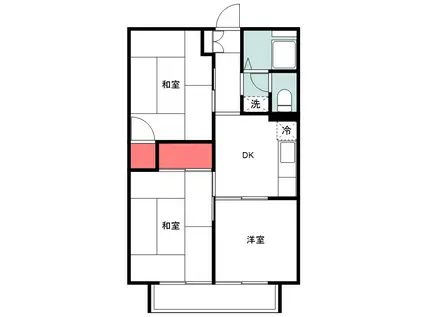 パレーシャル岡部B棟(3DK/2階)の間取り写真