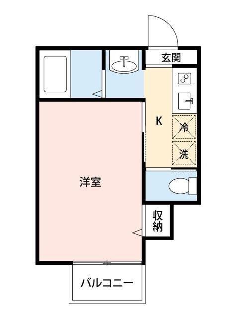 VILLA中国分(1K/1階)の間取り写真