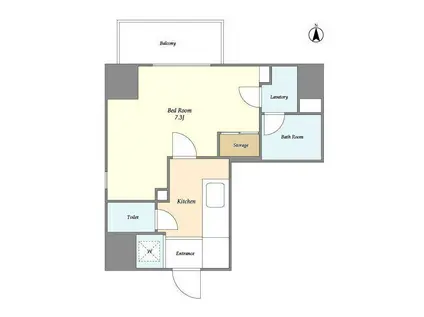 プレール・ドゥーク亀戸6丁目(1K/8階)の間取り写真