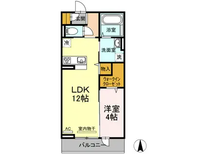 アルマヴィラ(1LDK/3階)の間取り写真