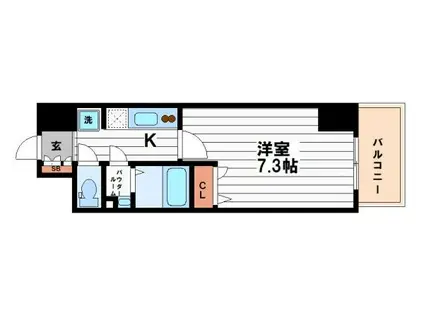 アプリーレ松屋町(1K/6階)の間取り写真
