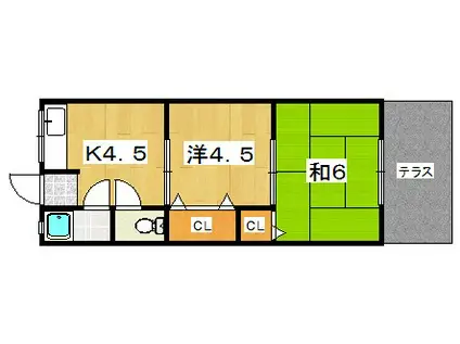 双葉マンション(2K/1階)の間取り写真