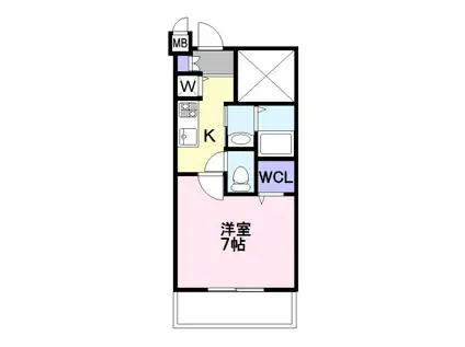 ラ・ガール福間(1K/3階)の間取り写真